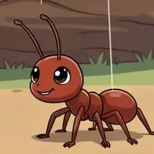 Ant, a tiny red-brown ant